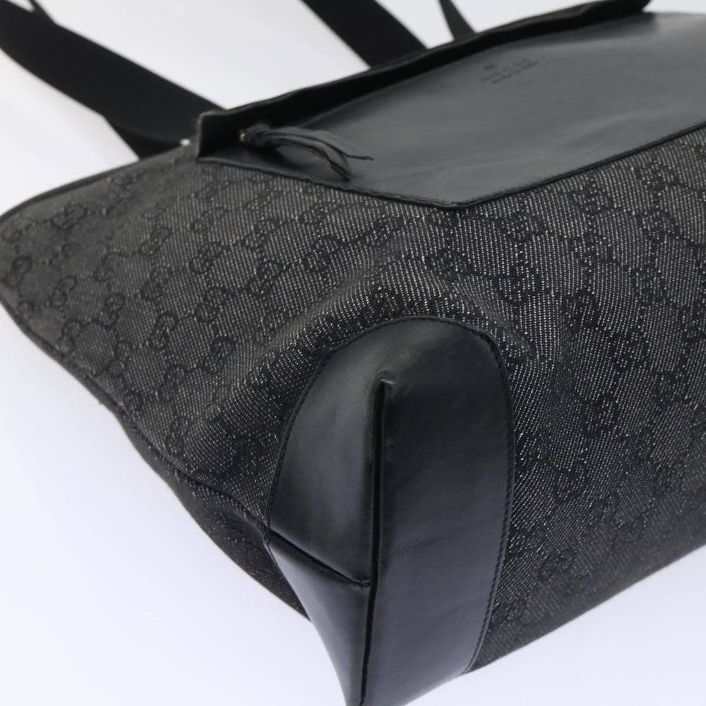 GUCCI GG Canvas Tote Bag Canvas Leather Black Auth 53674 - Picture 15 of 16